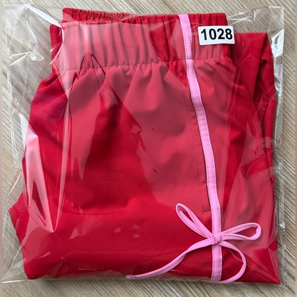 Women's Woven High-Rise Bow Track Pants - All In Motion - Red M - Picture 7 of 7